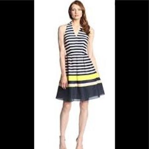 NWT Ted Baker Women's Sarera Candy Bar Stripe Sleeveless Flared Dress